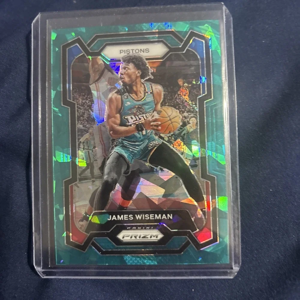 2023-24 Panini Prizm James Wiseman 86 Green Cracked Ice Prizm /225 Pistons